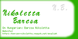 nikoletta barcsa business card